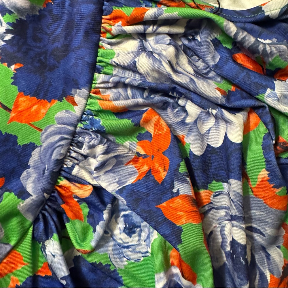 NWT Zara Bodysuit Floral One Shoulder Ruched Top Size Small - Picture 6 of 11